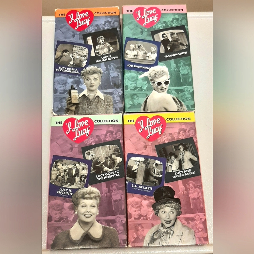 4 I Love Lucy VHS Tapes Volume 1,2,3,4